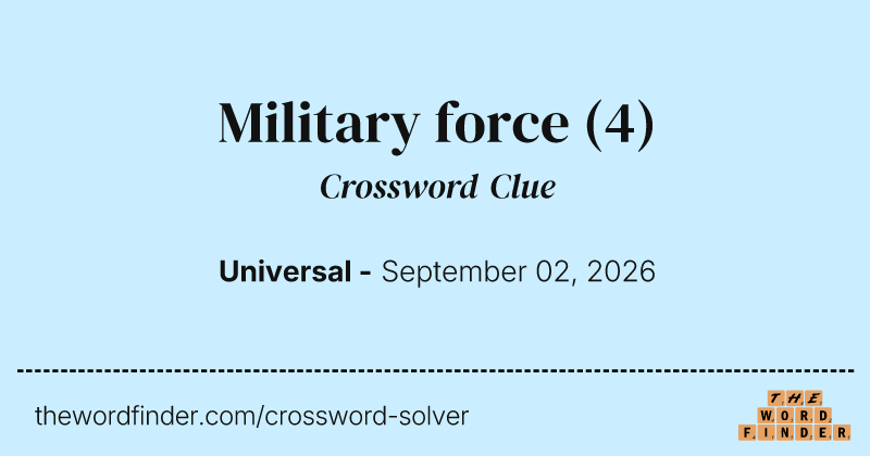 Military force crossword clue image