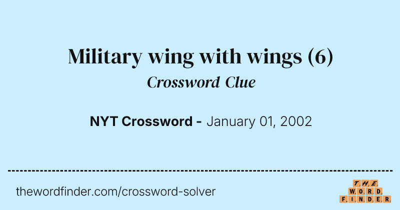 Military wing with wings crossword clue image