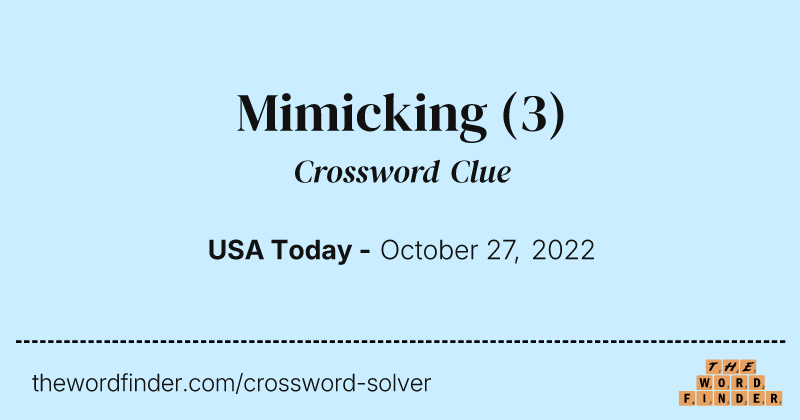 Mimicking crossword clue image