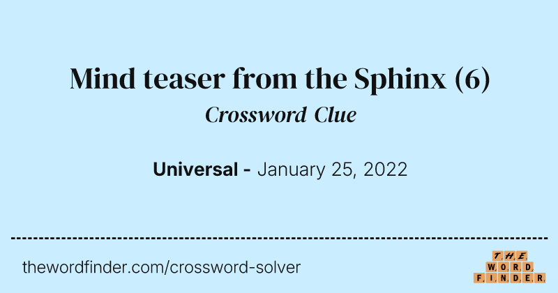 Mind teaser from the Sphinx crossword clue image