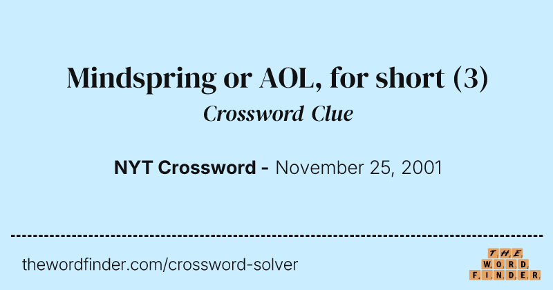 Mindspring or AOL, for short crossword clue image