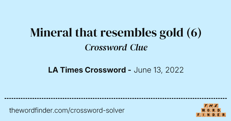 Mineral that resembles gold crossword clue image