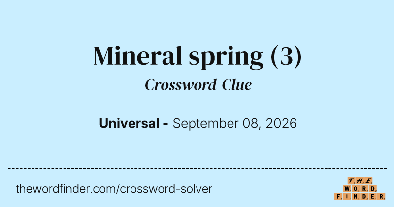 Mineral spring crossword clue image