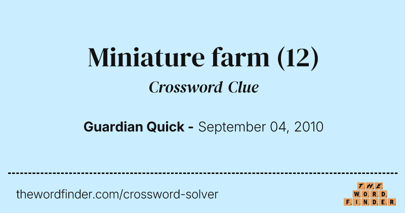 Miniature farm crossword clue image