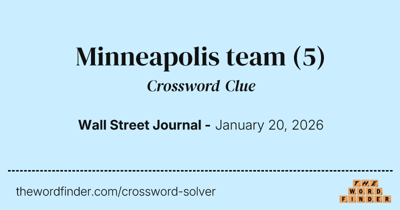 Minneapolis team crossword clue image