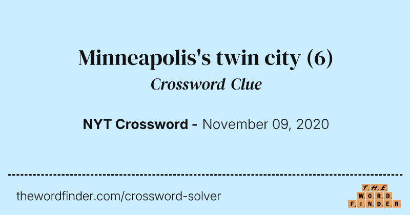 Minneapolis's twin city crossword clue image