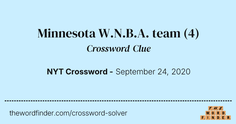 Minnesota W.N.B.A. team crossword clue image