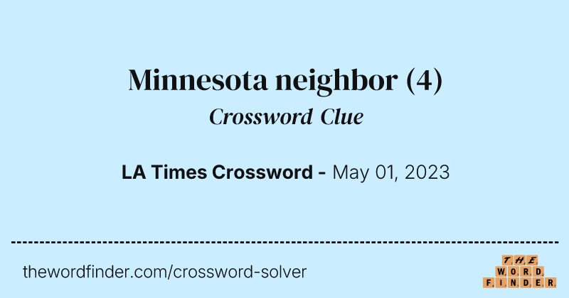 Minnesota neighbor crossword clue image