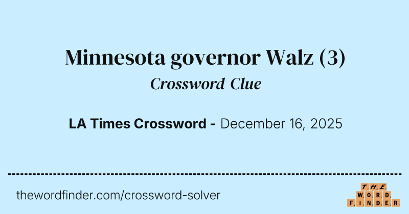 Minnesota governor Walz crossword clue image