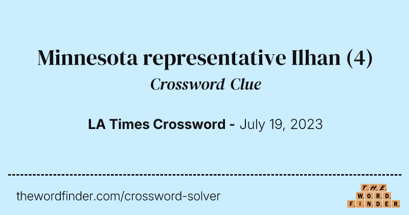 Minnesota representative Ilhan crossword clue image