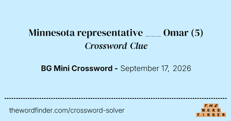 Minnesota representative ___ Omar crossword clue image