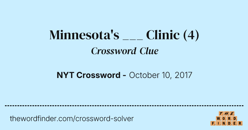 Minnesota's ___ Clinic crossword clue image