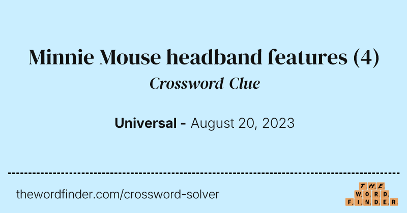 Minnie Mouse headband features crossword clue image