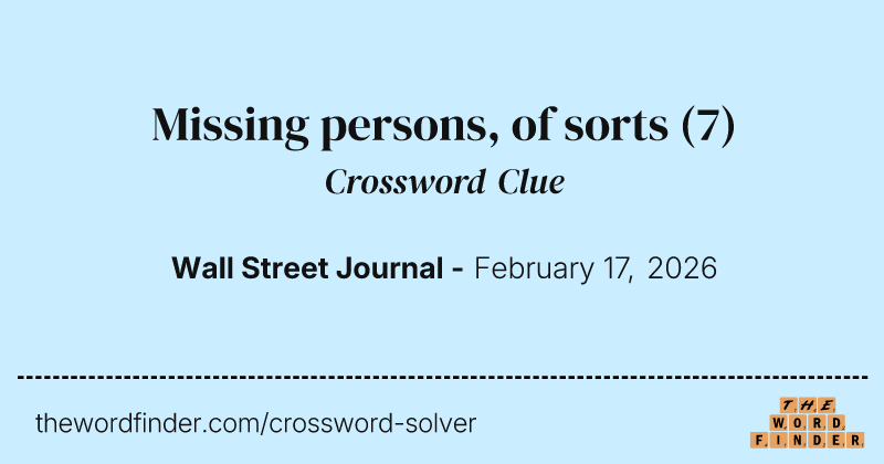Missing persons, of sorts crossword clue image