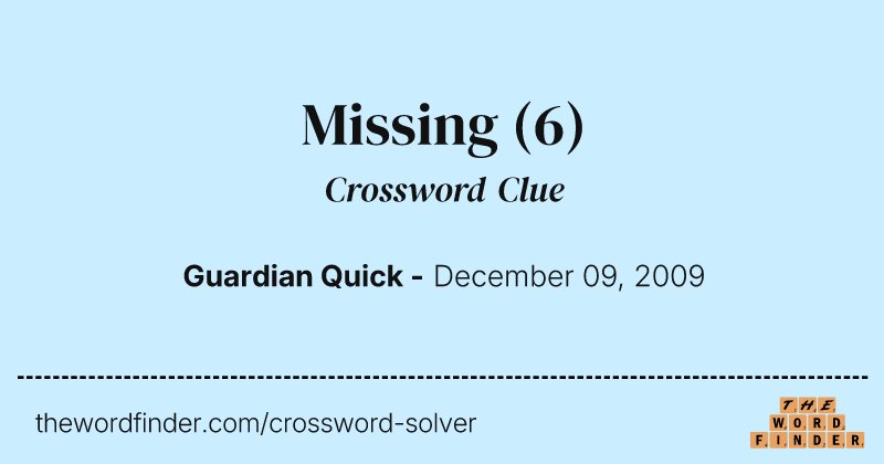 Missing crossword clue image
