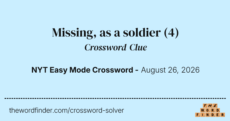 Missing, as a soldier crossword clue image