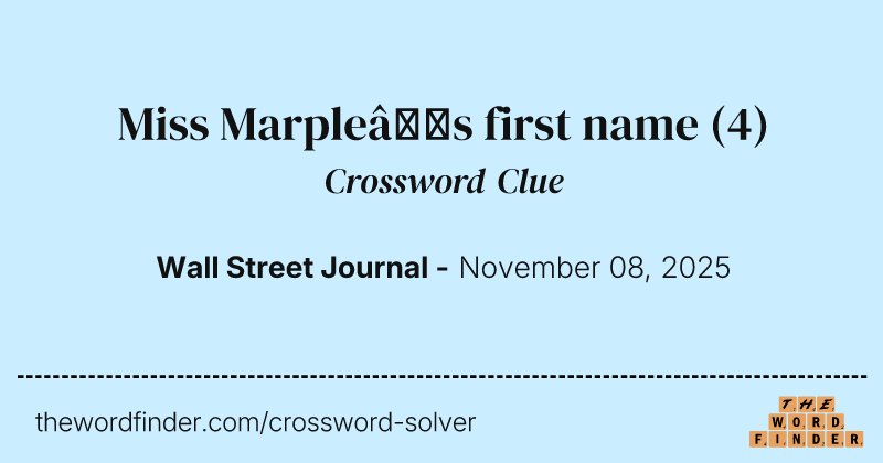 Miss Marple’s first name crossword clue image
