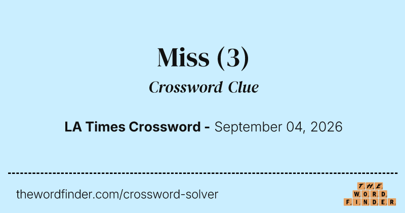 Miss crossword clue image