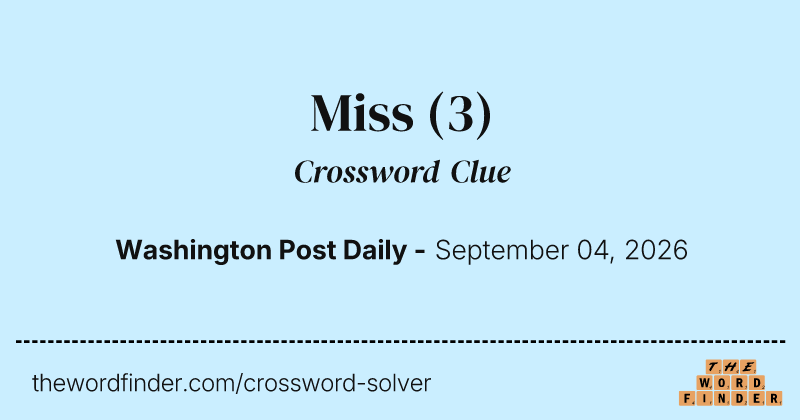 Miss crossword clue image