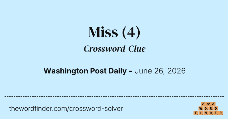 Miss crossword clue image