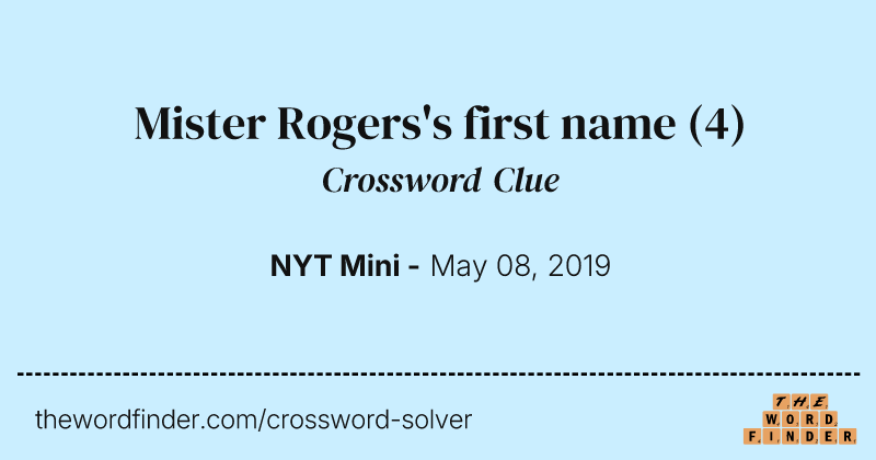 Mister Rogers's first name crossword clue image