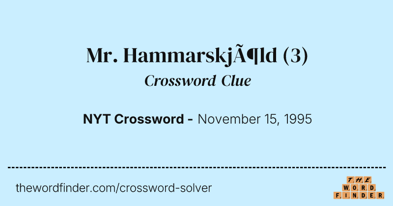 Mr. Hammarskjöld crossword clue image