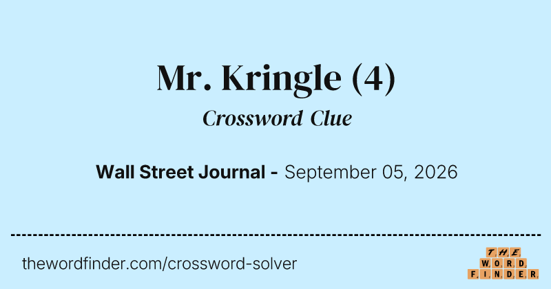 Mr. Kringle crossword clue image