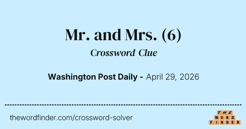 Mr. and Mrs. crossword clue image