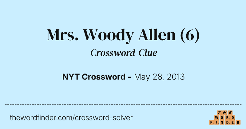 Mrs. Woody Allen crossword clue image