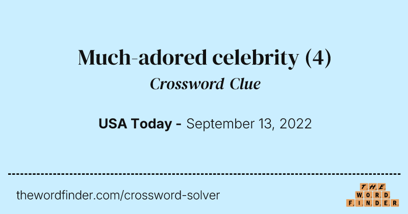 Much-adored celebrity crossword clue image