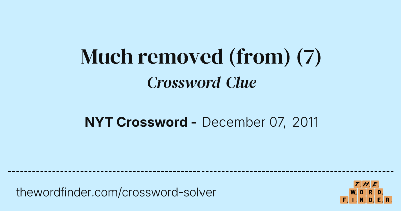 Much removed (from) crossword clue image