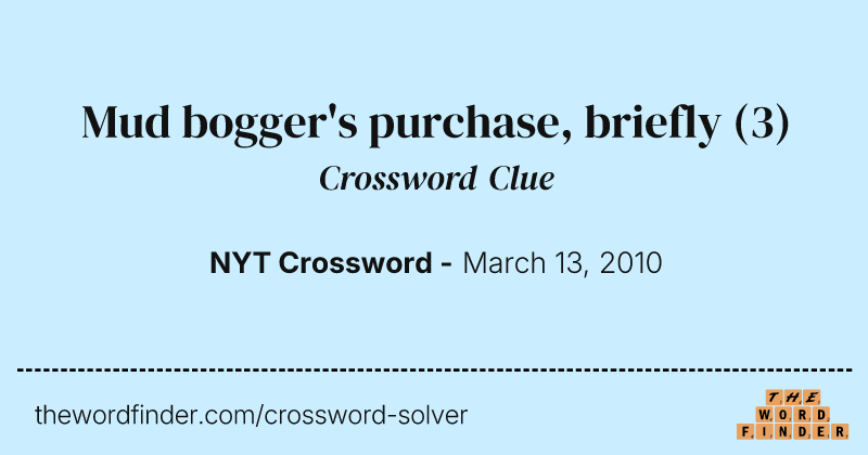Mud bogger's purchase, briefly crossword clue image