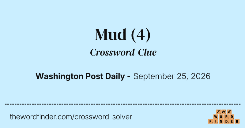 Mud crossword clue image