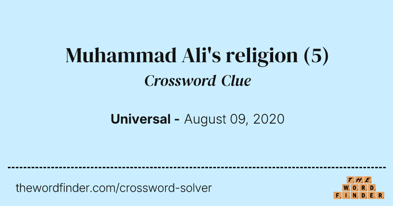 Muhammad Ali's religion crossword clue image