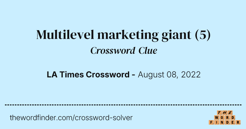 Multilevel marketing giant crossword clue image