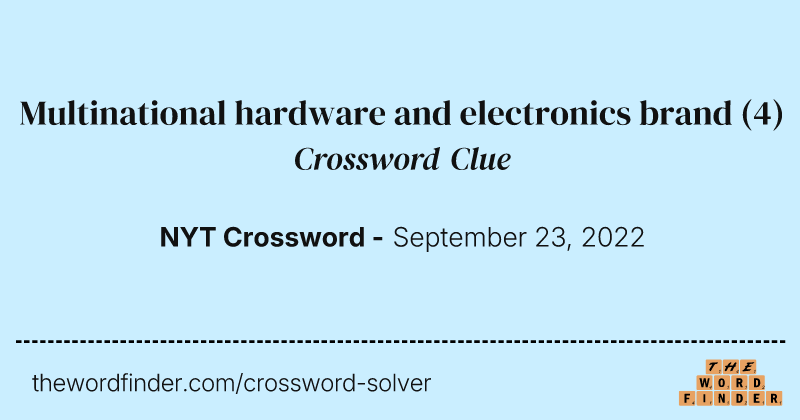 Multinational hardware and electronics brand crossword clue image