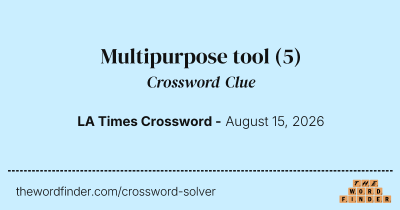 Multipurpose tool crossword clue image