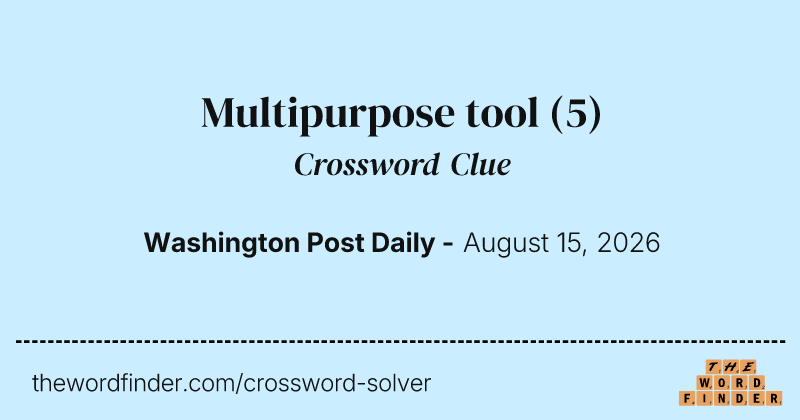 Multipurpose tool crossword clue image
