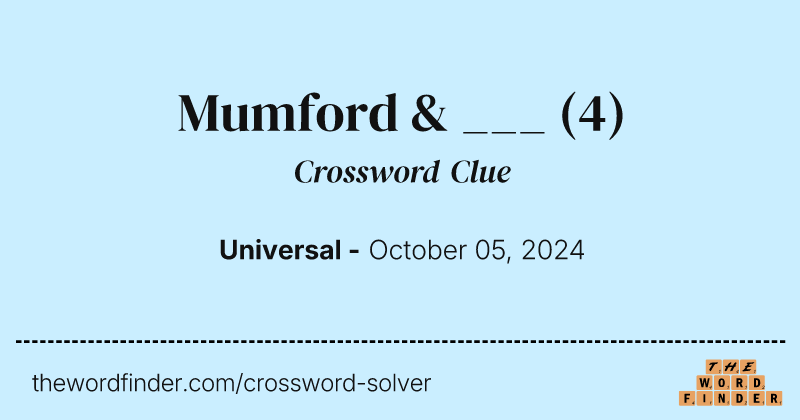 Mumford & ___ crossword clue image