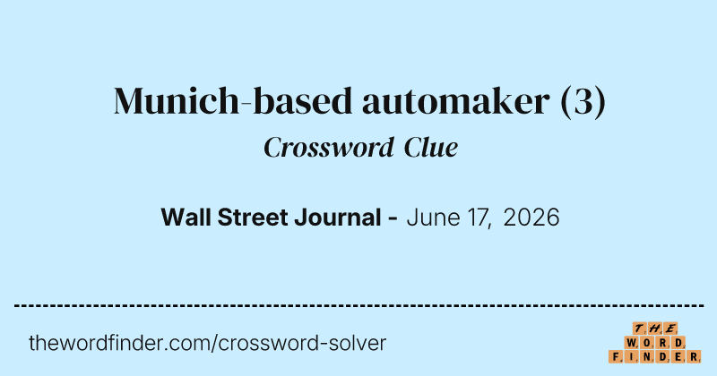 Munich-based automaker crossword clue image