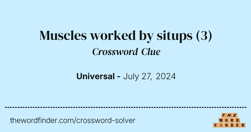 Muscles worked by situps crossword clue image