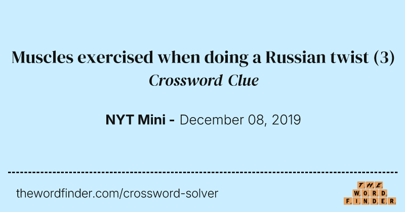 Muscles exercised when doing a Russian twist crossword clue image