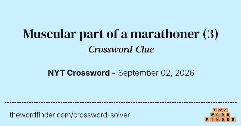 Muscular part of a marathoner crossword clue image