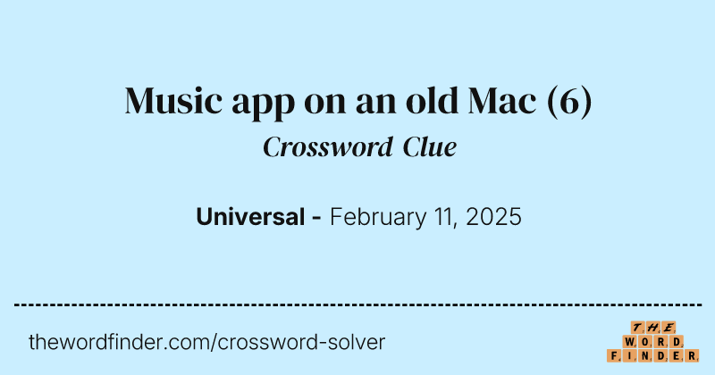 Music app on an old Mac crossword clue image