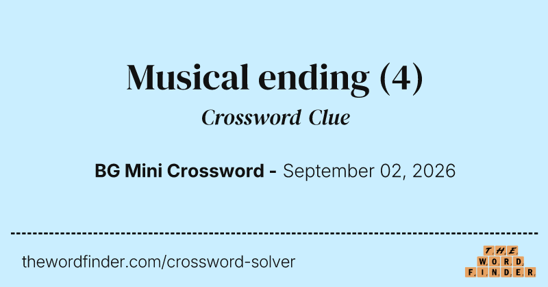 Musical ending crossword clue image