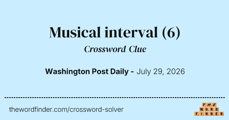 Musical interval crossword clue image