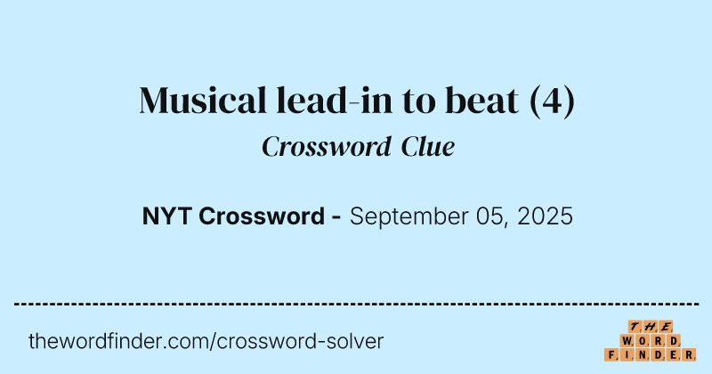 Musical lead-in to beat crossword clue image