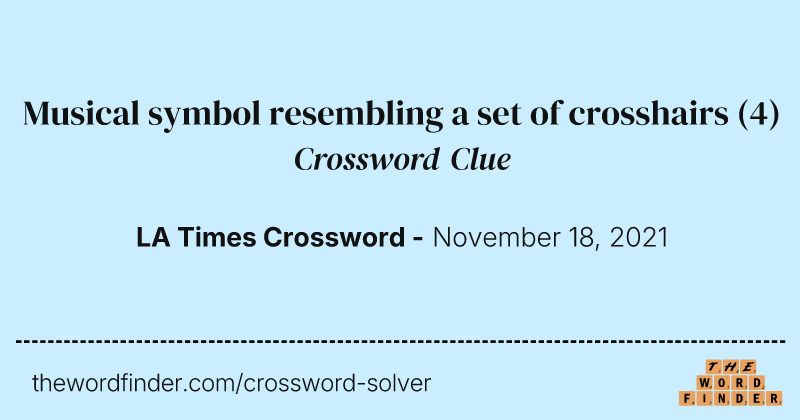 Musical symbol resembling a set of crosshairs crossword clue image