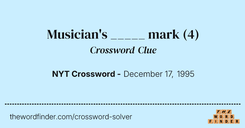 Musician's _____ mark crossword clue image