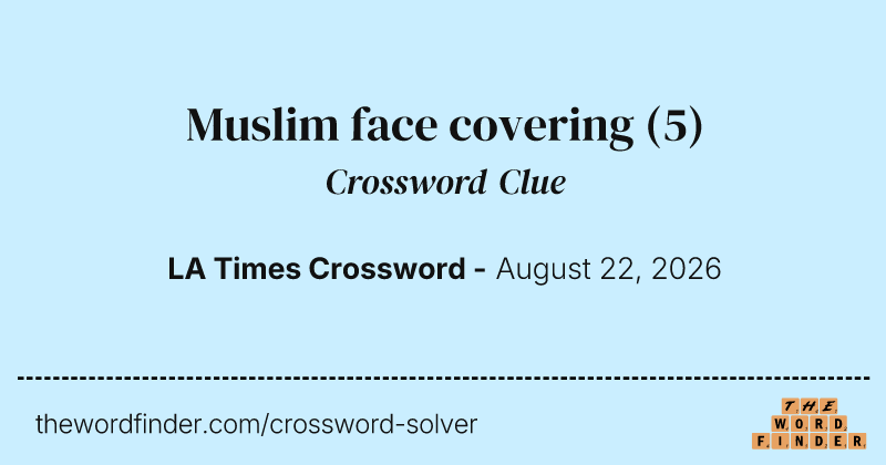 Muslim face covering crossword clue image